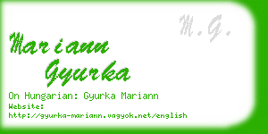 mariann gyurka business card